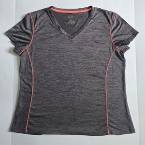 Short SleeveJust Be Sport Heather Gray V-Neck Activewear Tee XL